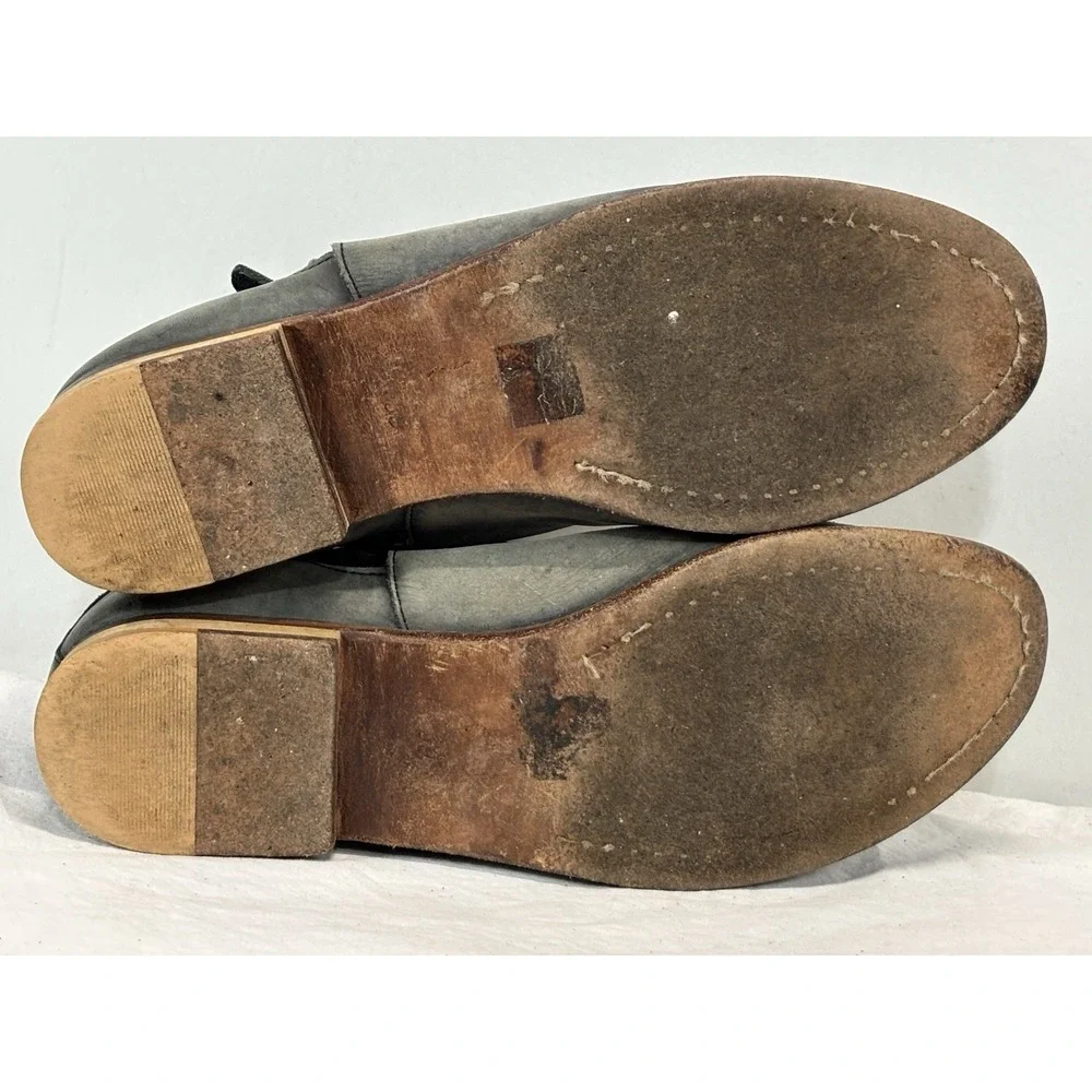 Free People Braeburn Ankle Boots Women's Distressed Grey Leather 39 9 Boho